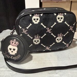 Juicy Couture Black And Skulls Crossbody Bag brand new no tags